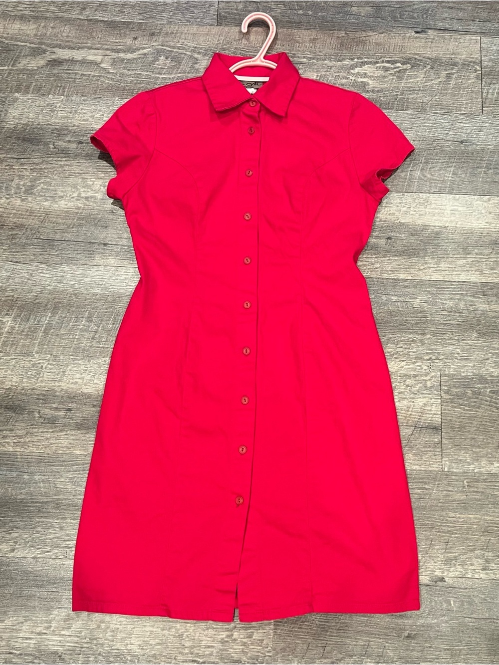 Vintage Red Button Up Dress